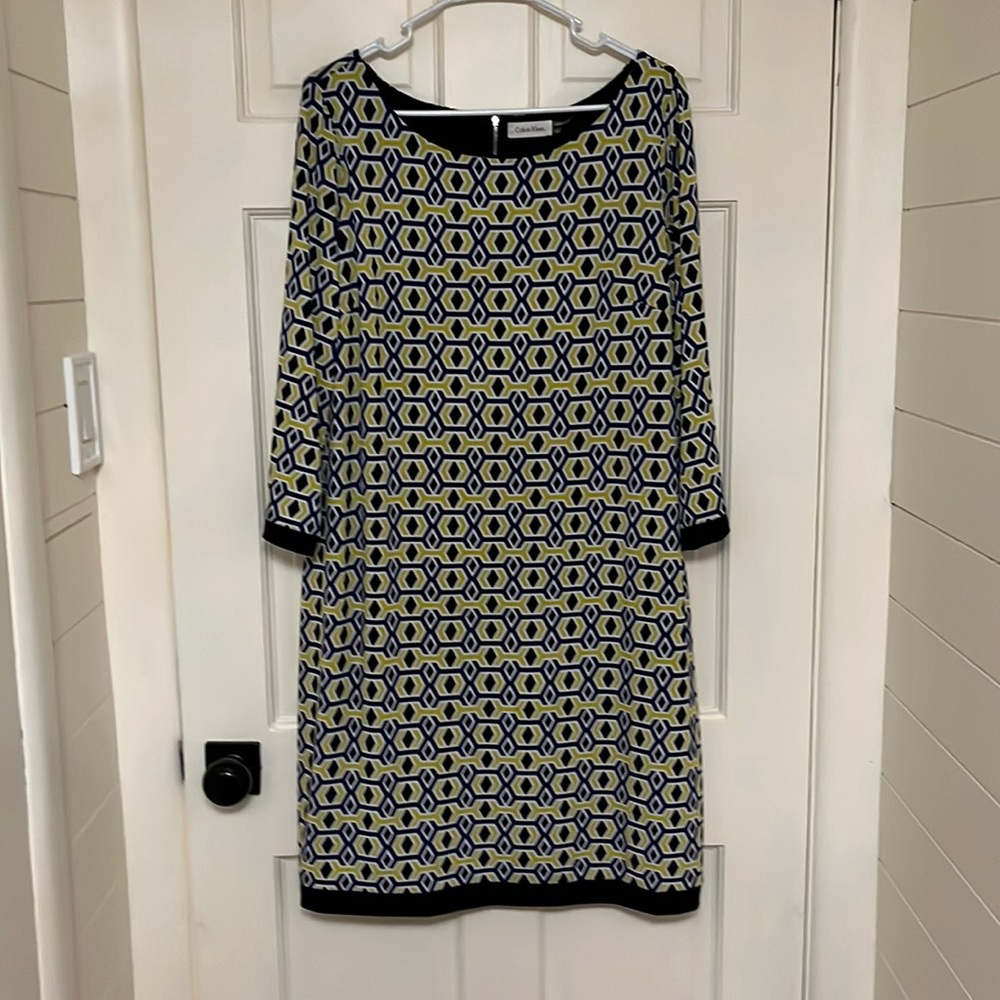 Calvin Klein Print 3/4 Sleeve Dress size 14